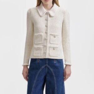 NWOT Self-Portrait Embellished Sequined Tweed Cardigan